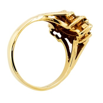 9ct Gold Garnet / Cubic Zirconia Cluster Ring Size I